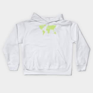 Fullcolor World map - green Kids Hoodie